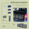 Outsunny 2-Person Folding Camping Cot Portable Outdoor Bed Set with Sleeping Bag, Inflatable Air Mattress, Comfort Pillows and Carry Bag, Soft and Com
