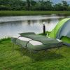 Outsunny 2-Person Folding Camping Cot Portable Outdoor Bed Set with Sleeping Bag, Inflatable Air Mattress, Comfort Pillows and Carry Bag, Soft and Com