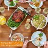 two set of 10 portable stainless steel tableware, suitable for hotels/restaurants/gatherings, hiking, and camping adventures. There are plates, forks,