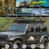 Roll over image to zoom in Adventurer Plus Rooftop Tent Hardshell with Side Awning, Air Conditioner Outlet with Bracket, &Replaceable Rain Flies, Truc