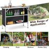 Folding Camping Table with 2-Tier Open Shelves for Outdoor BBQ